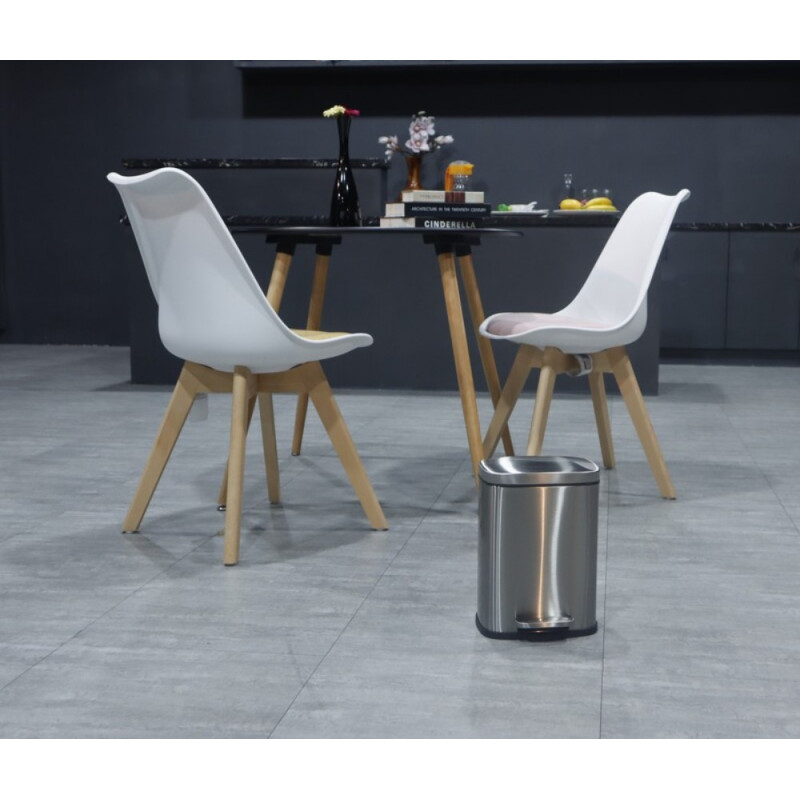 Мусорное ведро с плавным закрытием прямоугольное Mixxus Bevel-TC0105 SS Color 5л цвет нержавейка (MI7086)