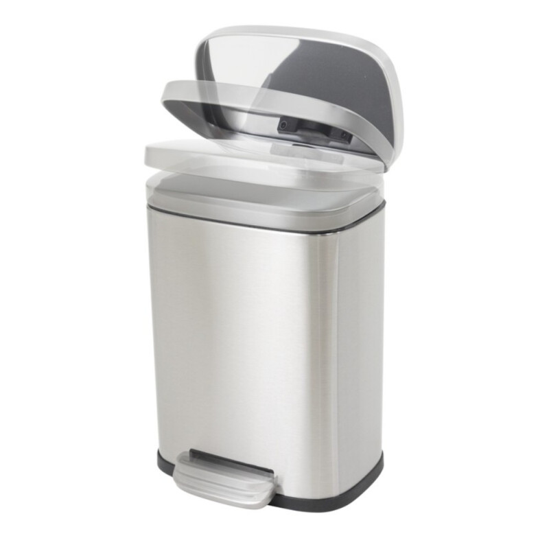 Мусорное ведро с плавным закрытием прямоугольное Mixxus Bevel-TC0105 SS Color 5л цвет нержавейка (MI7086)
