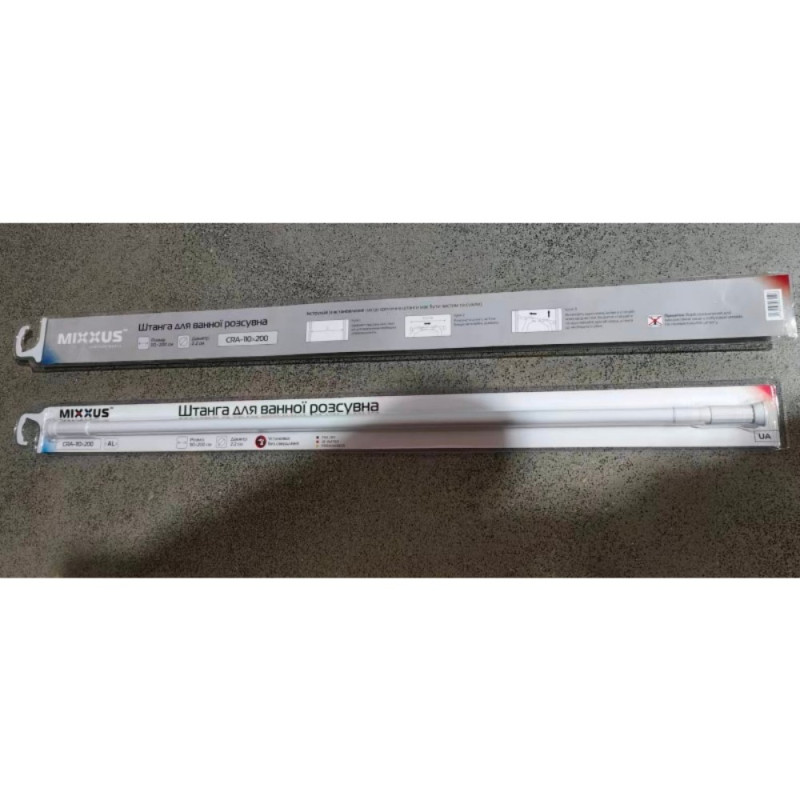 Штанга для шторки телескопическая прямая Mixxus CRA-110x200 110cm-200cm (алюминий) (AC0655)