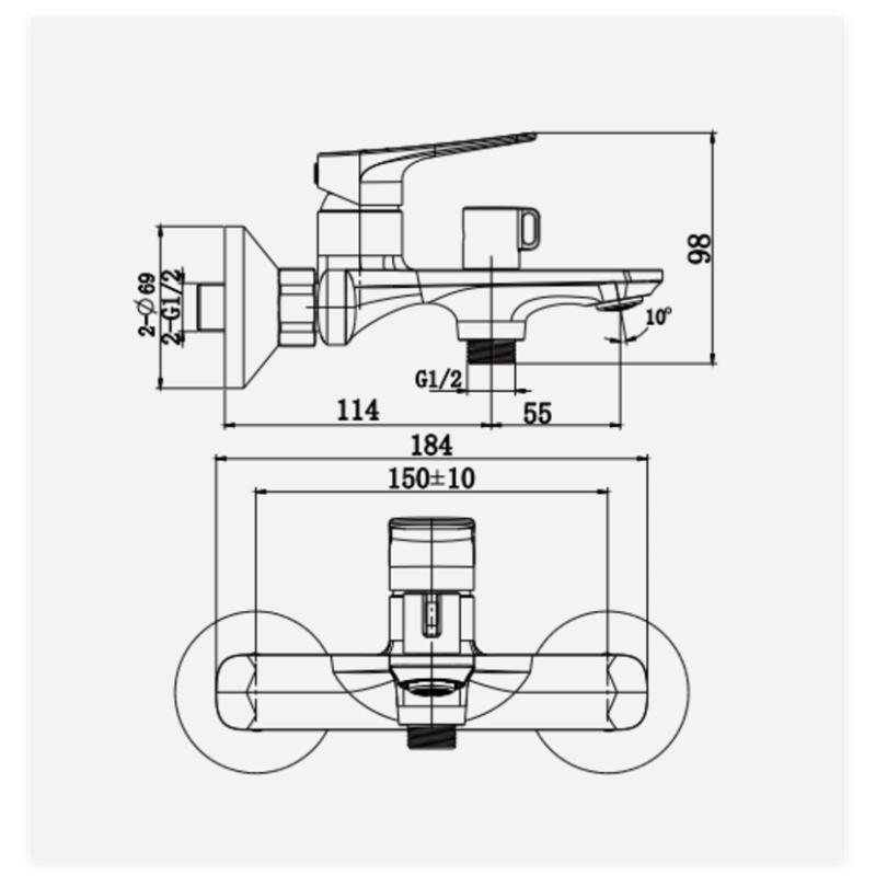 Смеситель для ванны Haiba Geneva 009 (EURO) (HB9677)