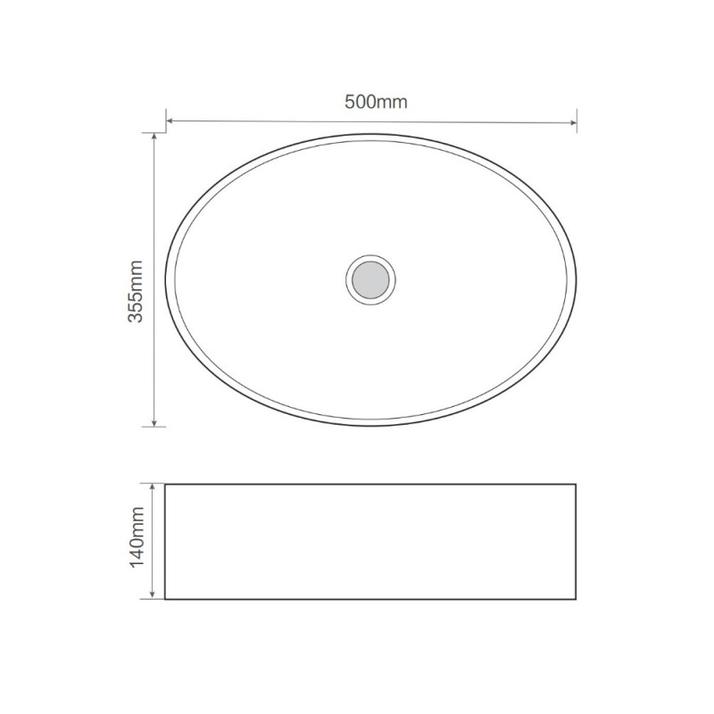 Раковина накладная Mixxus Premium BEVEL-0106 500х355х140mm (MP6546)
