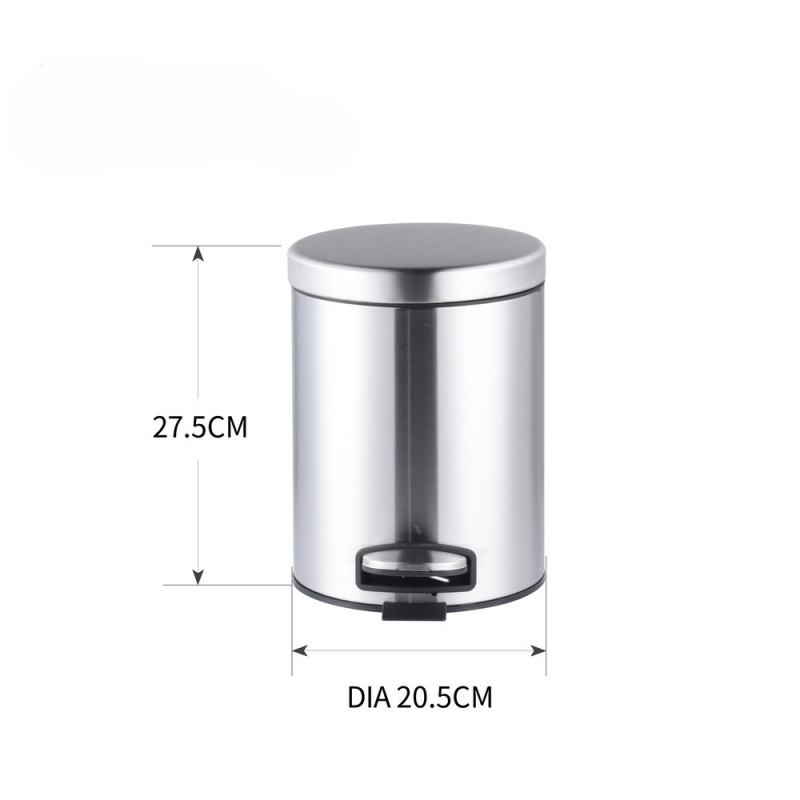 Мусорное ведро с плавным закрытием круглое Mixxus Ellipse-TC0205 SS Color 5л цвет нержавейка (MI7076)
