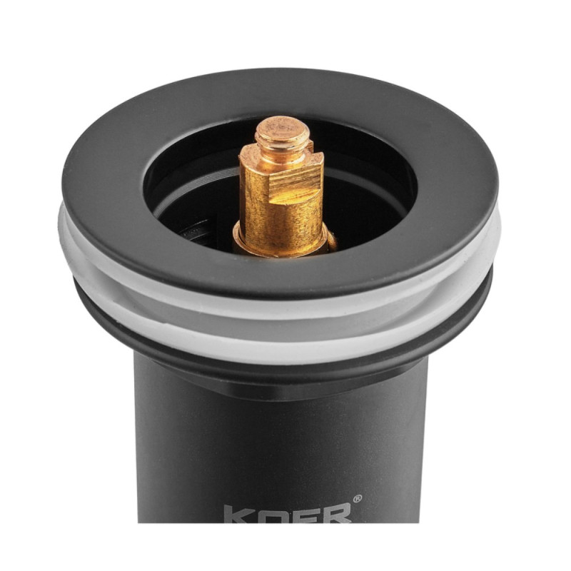 Донний клапан для раковини Koer PW-08-05 1 1/4''  без переливу автоматичний СLICK-СLACK (Колір чорн) (KR5789)
