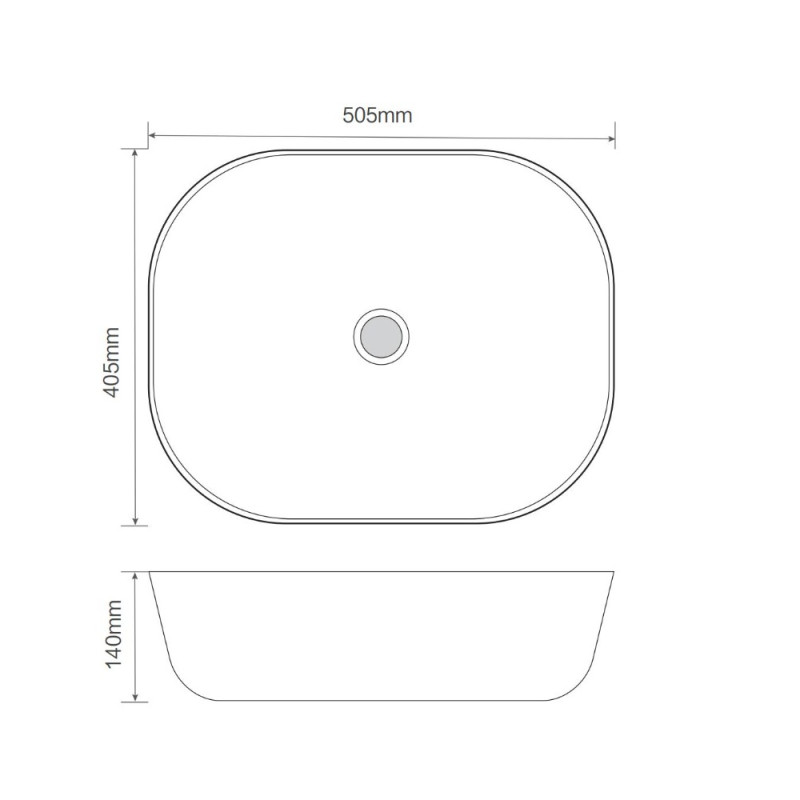 Раковина накладна MIXXUS PREMIUM DIVERSE-0107 505х405х140mm (MP6550)