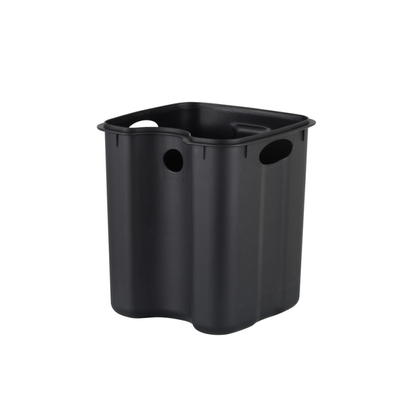 Мусорное ведро с плавным закрытием квадратное Zerix Kubix-TC0106 Black 6 л цвет черный (ZX5890)