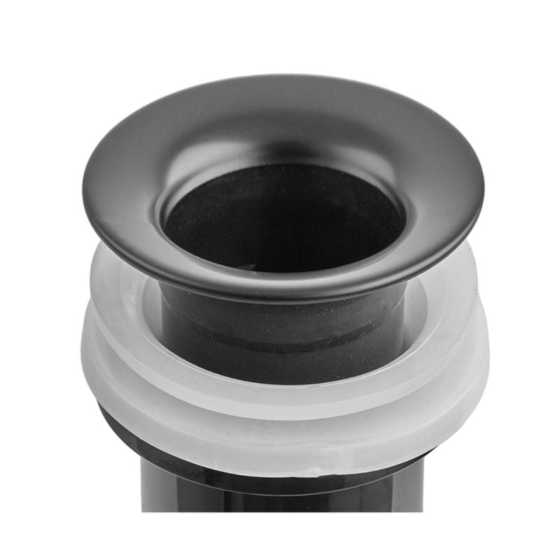 Донный клапан для раковины Zerix BV-01 BLACK 1 1/4'' с переливом автоматический СLICK-СLACK (Цвет черный) (ZX6016)