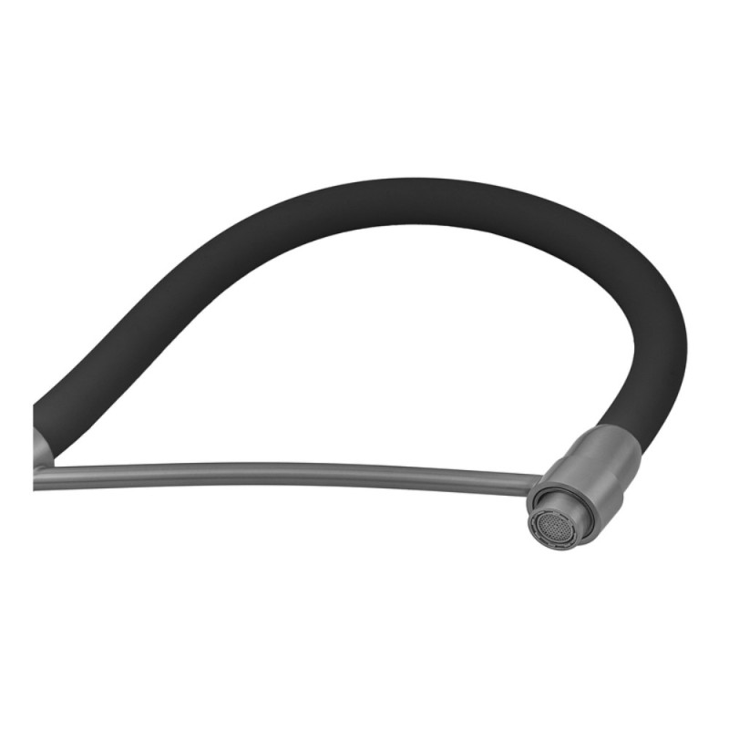 Змішувач для кухні з силіконовим виливом Zerix FUL-017 Graphite Refl.Black з нерж. сталі SUS304 (кол.графіт) (ZX5995)
