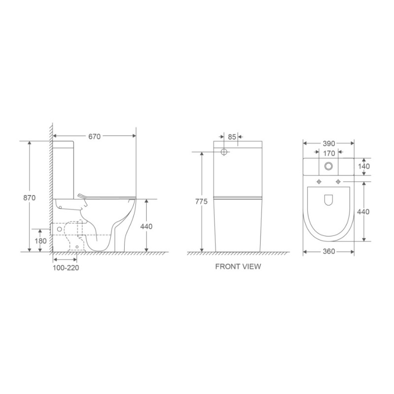 Унітаз-компакт Mixxus Premium WAVE-0403-R  675х395х870mm, система змиву RIMLESS (MP6606)