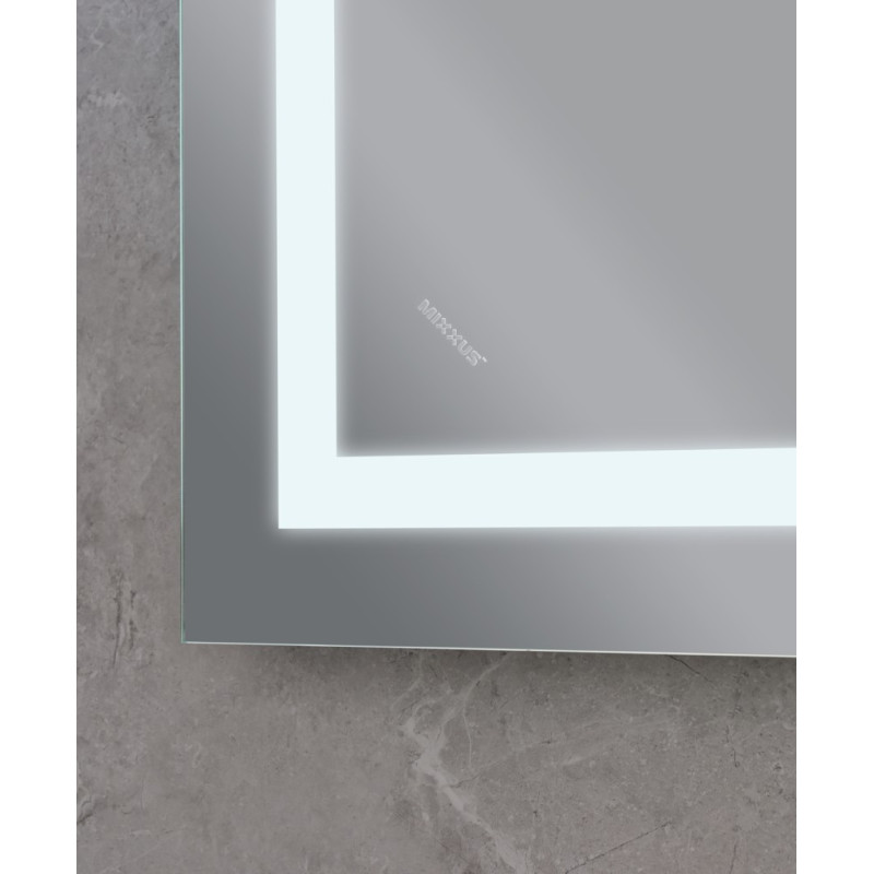 Зеркало Mixxus WARM MR02-100x60 с Led Touch, Anti-fog, димером, регулятором яркости, часами (MI6003)
