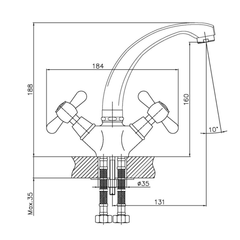 Смеситель для умывальника Haiba Dominox 272 (HB0080)
