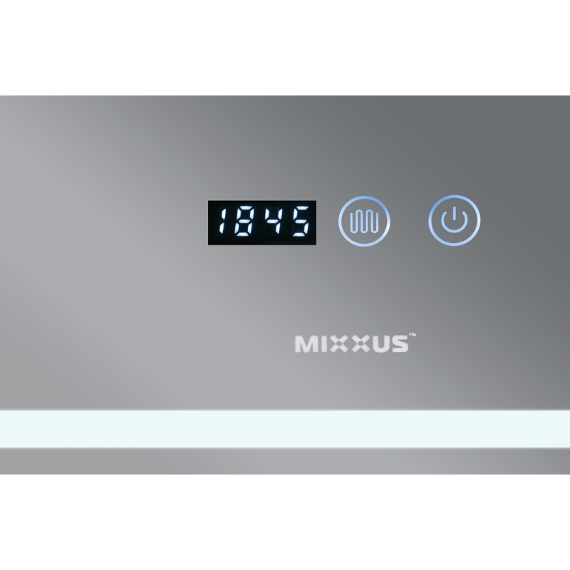 Зеркало Mixxus WARM MR02-100x60 с Led Touch, Anti-fog, димером, регулятором яркости, часами (MI6003)