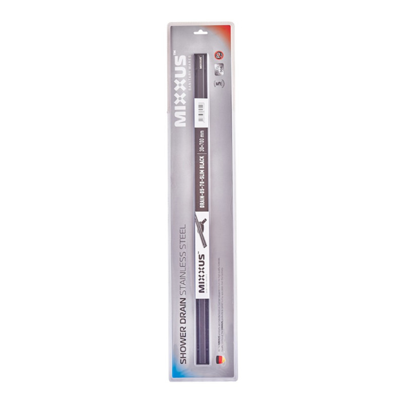 Душевой трап с нерж. стали SUS304 Mixxus Drain-05-70-Slim Black (30x700 мм) (Черный) (MI6170)