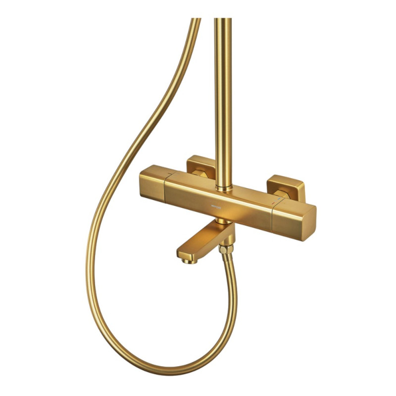 Душова колона Mixxus Premium VIRGO 009-J BRUSHED GOLD з термостатичним змішувачем,3 функції (MI6649)