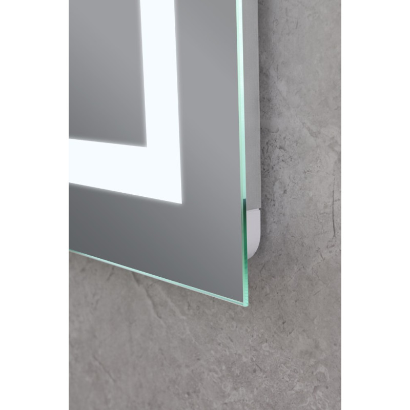 Зеркало Mixxus HARD MR06-60x80-CASE с Led Touch, Anti-fog, димером, регулятором яркости, часами (MI7157)