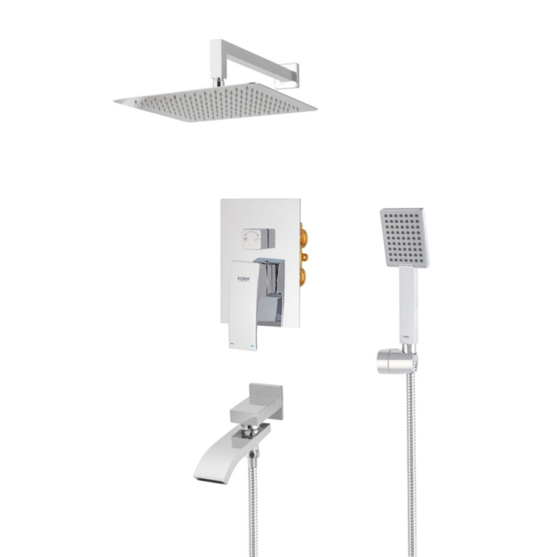 Встраиваемая душевая система со смесителем Koer KB-66007-01 (Цвет хром) (KR3464)