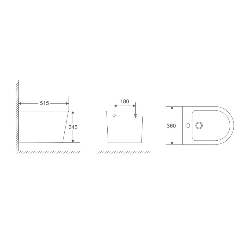 Біде підвісне Mixxus Premium Bevel-0501 515x360x345mm (MP6475)