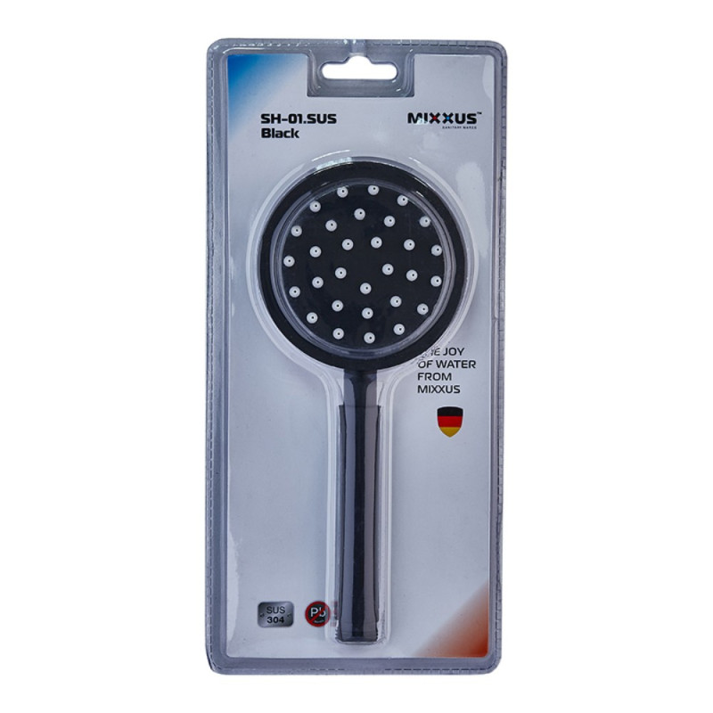 Лейка для душа Mixxus SH-01.SUS Black из нерж. стали (MI6119)