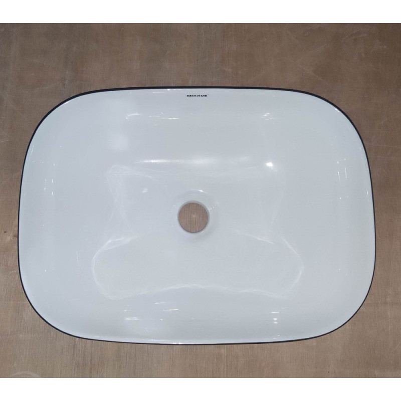 Раковина накладна Mixxus Premium DIVERSE-0112 WHITE-BLACK 455х325х135mm (MP6542)
