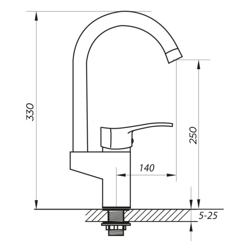 Змішувач для кухні Zerix VOX 279 (ZX0213)