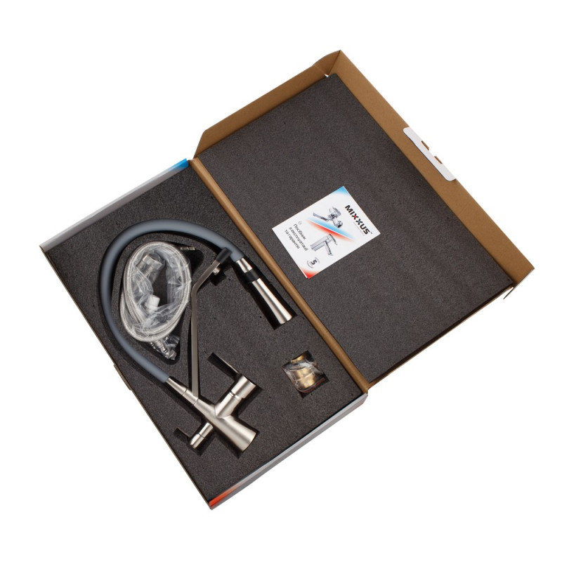 Смеситель для кухни Mixxus Premium Magnet 021 SS COLOR REFL.GREY (MI6976)