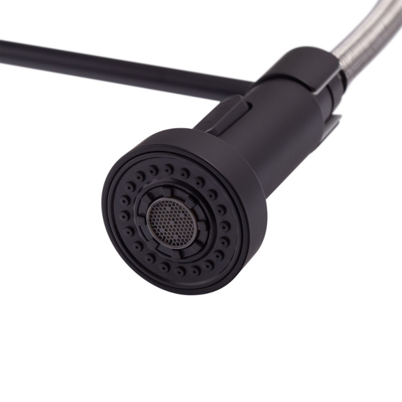 Смеситель для кухни с изливом пружина Mixxus Premium SPRING 017 BLACK (MI6951)