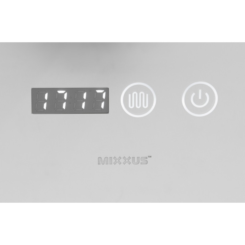 Дзеркало Mixxus PLAIN MC02-80-CASE з Led Touch, Anti-fog, димером, регулятором яскравості, годинником (MI7158)