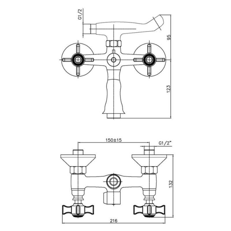 Змішувач для ванни Haiba Zeus 142 (HB0835)