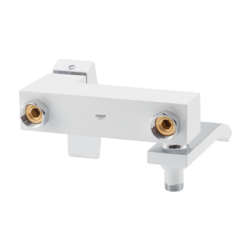 Смеситель для ванны Koer KB-41007-04 с коротким изливом (Цвет хром+белый) (KR5157)