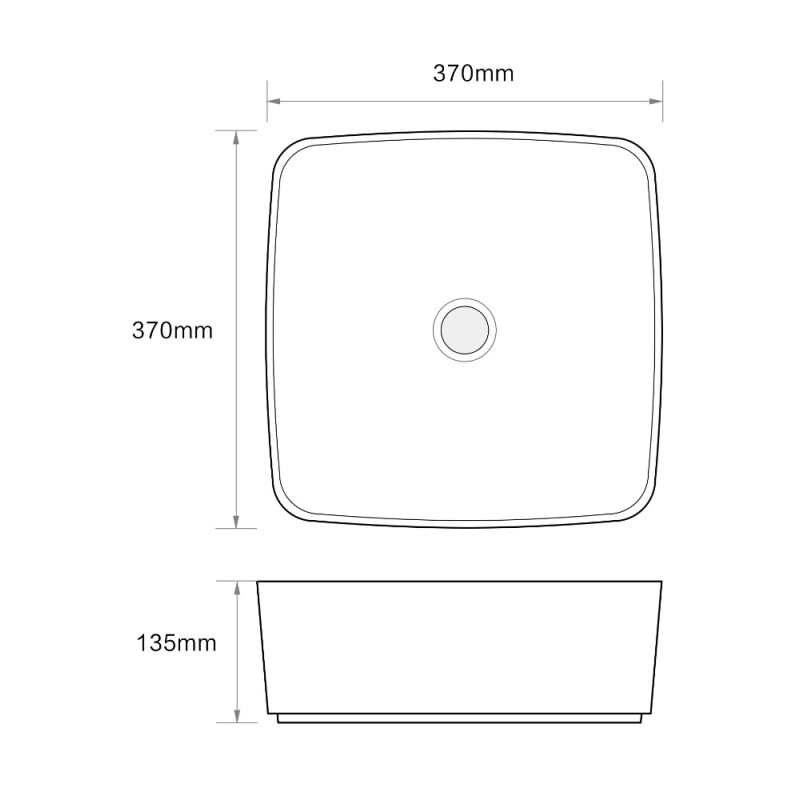 Раковина накладна Mixxus Premium DIVERSE-0104 MARBLE 370х370х135mm (MP6537)