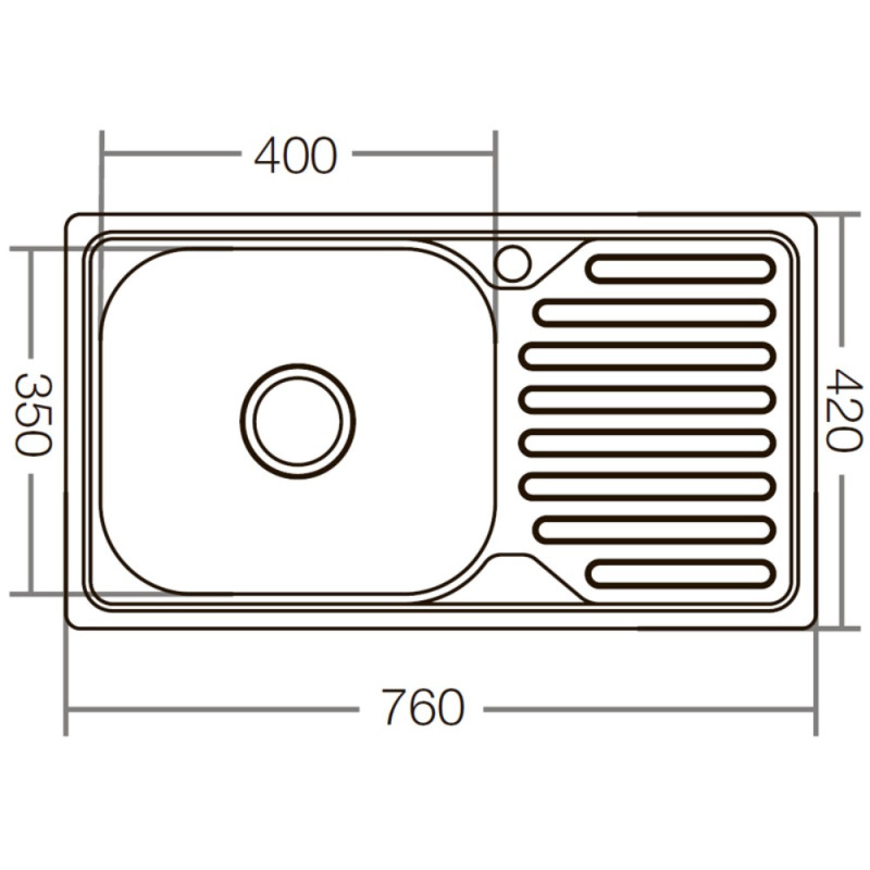 Мойка кухонная Zerix Z7642-08-180E (Satin) (ZX1602)