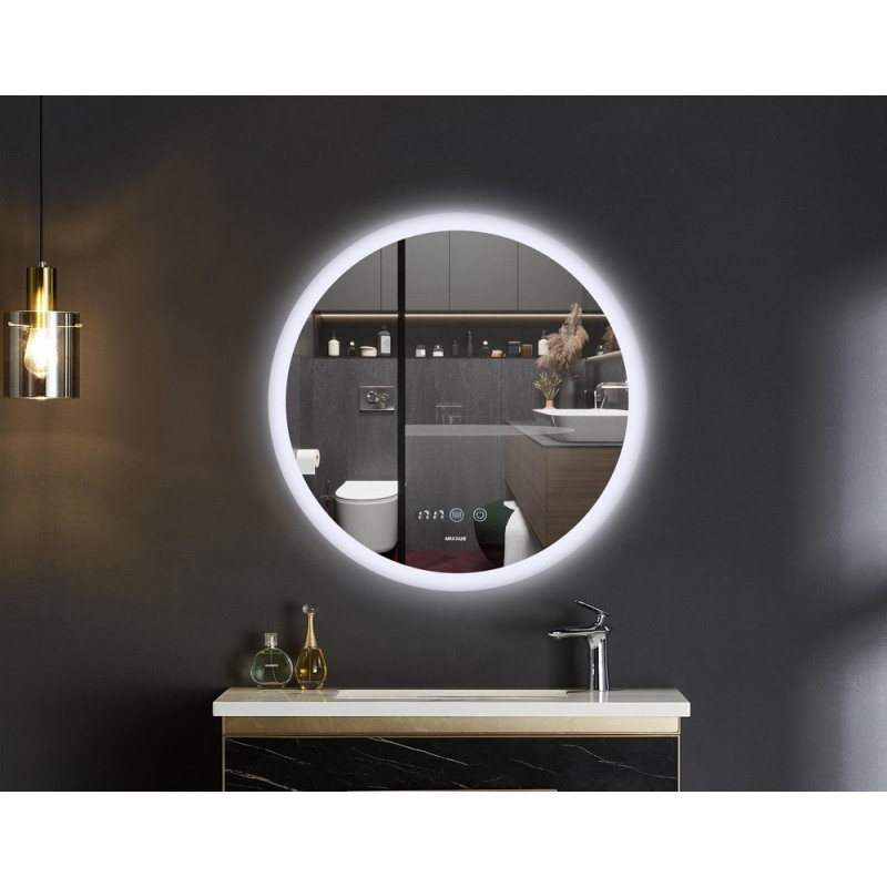 Зеркало Mixxus PLAIN MC10-80 с Led Touch, Anti-fog, димером, регулятором яркости, часами (MI6932)