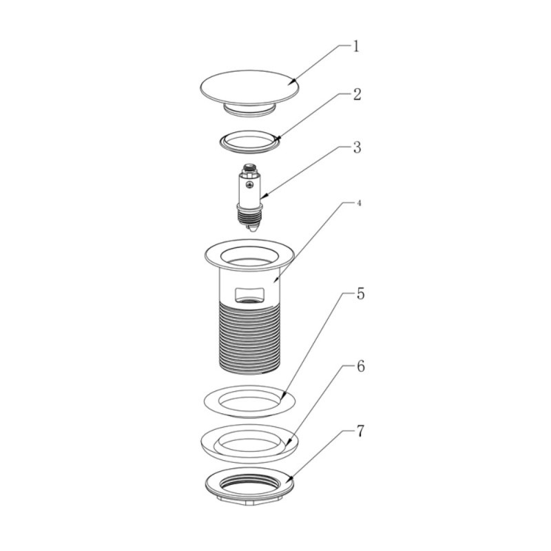 Донный клапан для раковины с переливом Zerix BV-09 1 1/4" автоматический Click-Clack (Цвет хром) (MY0414)