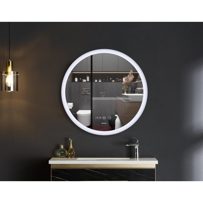 Зеркало Mixxus PLAIN MC10-80 с Led Touch, Anti-fog, димером, регулятором яркости, часами (MI6932)
