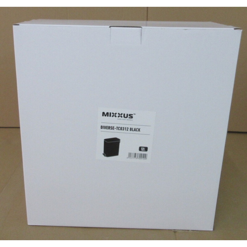 Мусорное ведро с плавным закрытием прямоугольное Mixxus Diverse-TC0312 Black 12л цвет черный (MI7091)
