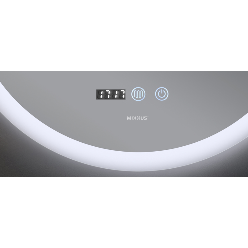 Зеркало Mixxus PLAIN MC10-80 с Led Touch, Anti-fog, димером, регулятором яркости, часами (MI6932)