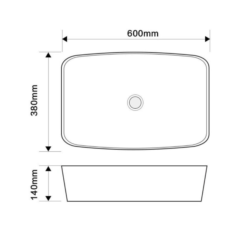 Раковина накладная Mixxus Premium DIVERSE-0111 EDGE BLACK 600х380х140mm (MP6562)