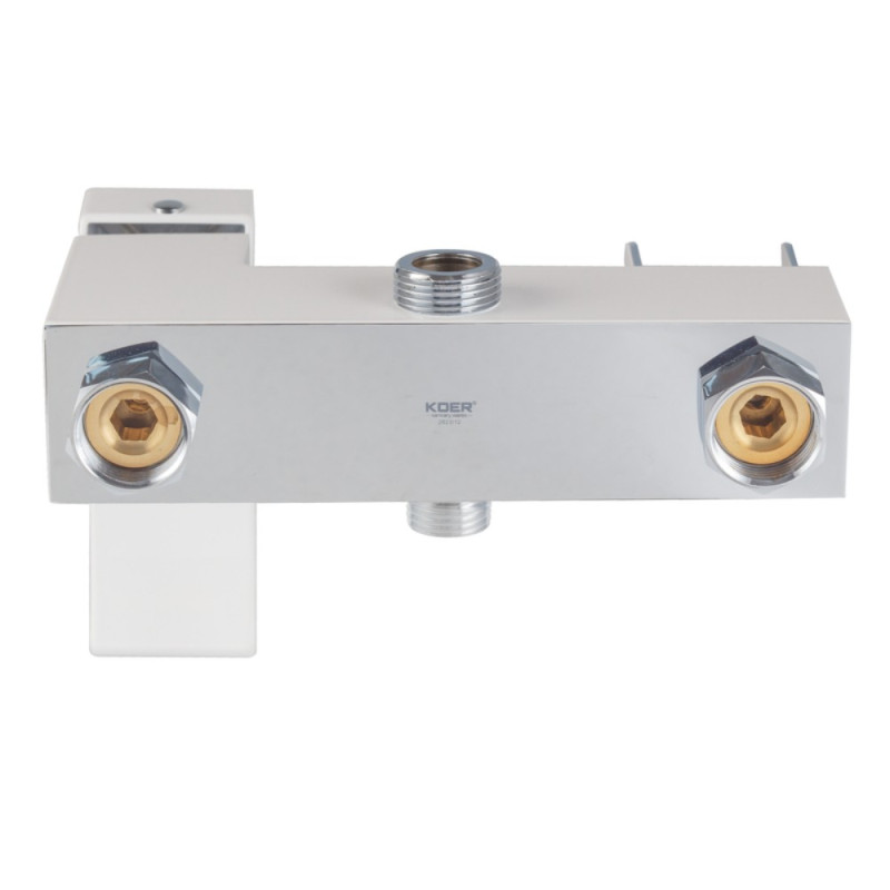 Душова колона KOER KB-58007-04 зі змішувачем водоспад, 3 функції (Колір хром+білий) (KR5161)