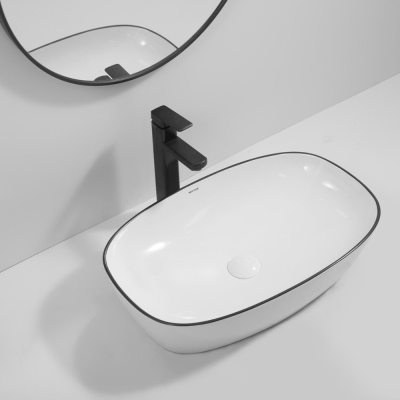 Раковина накладная Mixxus Premium DIVERSE-0111 EDGE BLACK 600х380х140mm (MP6562)