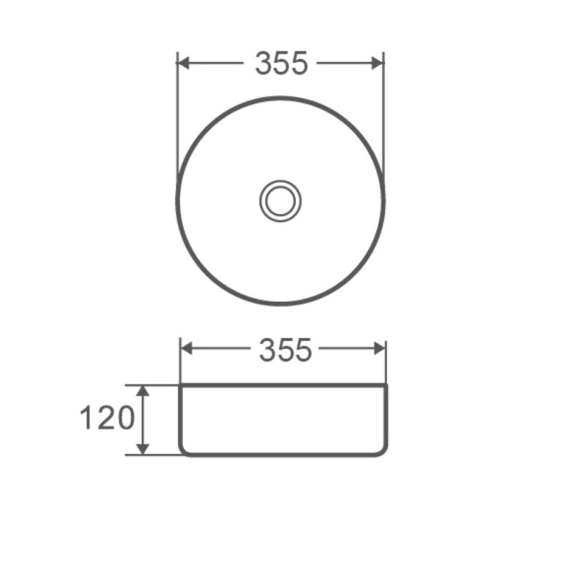 Умивальник накладний керамічний Mixxus Premium Topper-0101 355x355x120mm (MP6489)
