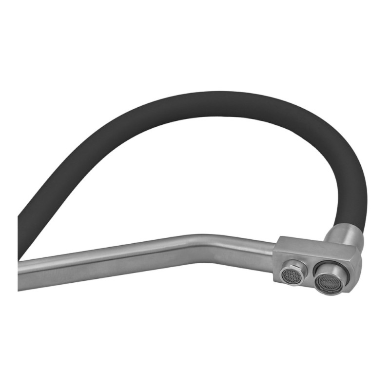 Смеситель для кухни с силиконовым изливом Zerix FUL-021 Refl.Black из нерж. стали SUS304 с выходом для пит.воды (ZX5997)
