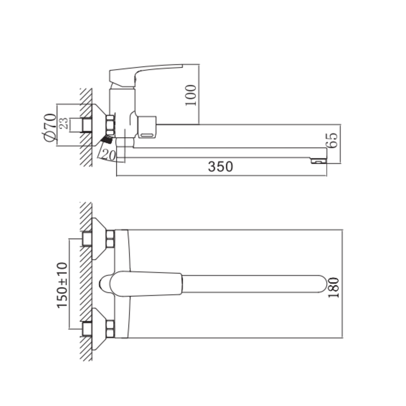 Змішувач для ванни Haiba Troya 006 Euro (HB9660)