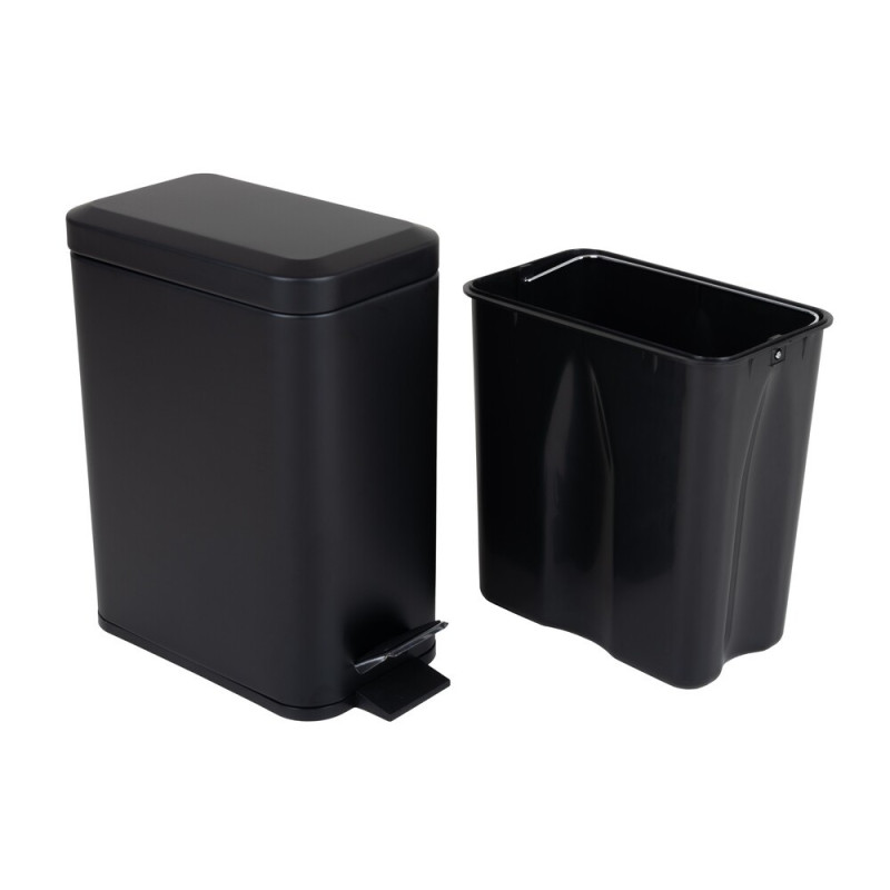 Мусорное ведро с плавным закрытием прямоугольное Zerix Sansa-TC0105 Black 5 л цвет черный (ZX5894)
