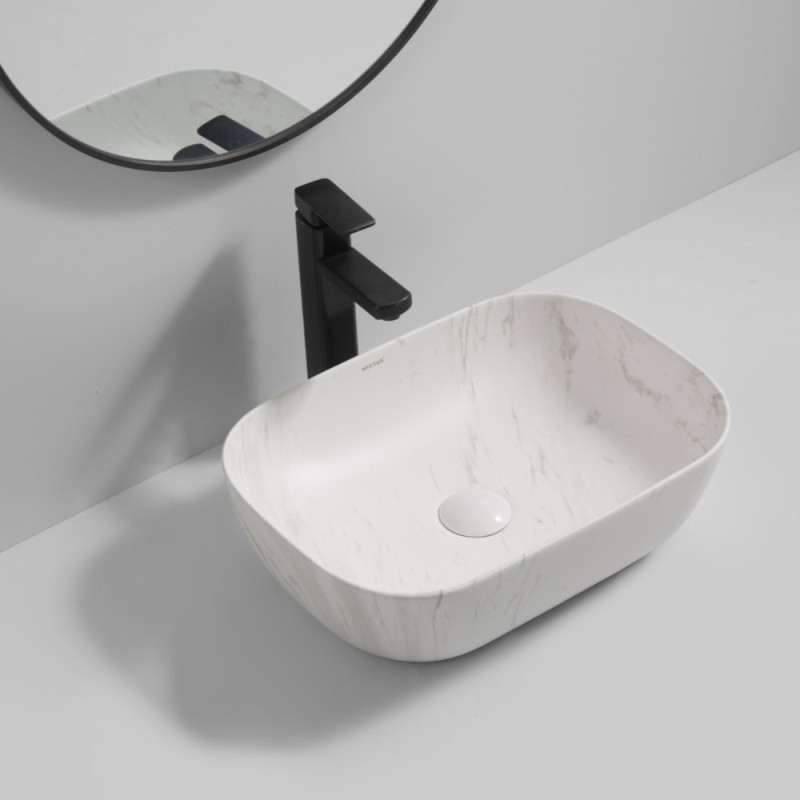 Раковина накладна Mixxus Premium DIVERSE-0112 MARBLE 455х325х135mm (MP6543)
