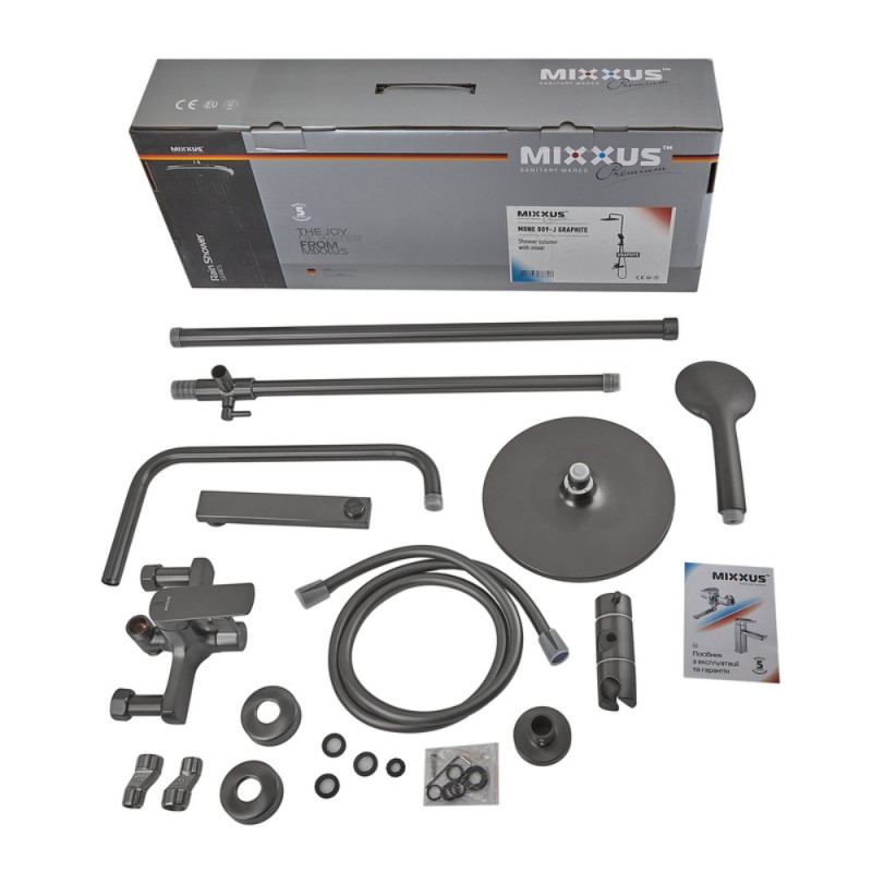 Душевая колонна со смесителем Mixxus Premium MONE 009-J Graphite (MI6783)