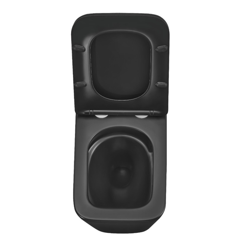 Унітаз підвісний Mixxus Premium QUADRO-0301-T3 BLACK 490х340х360mm, система змиву TORNADO 3.0 (MP6587)