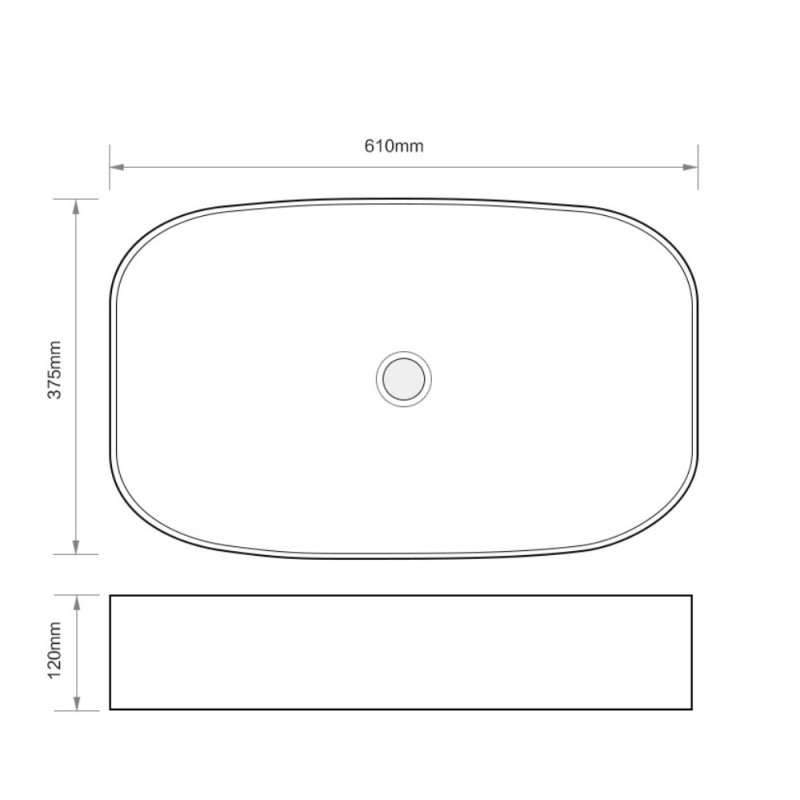 Раковина накладная Mixxus Premium BEVEL-0105 610х375х120mm (MP6524)