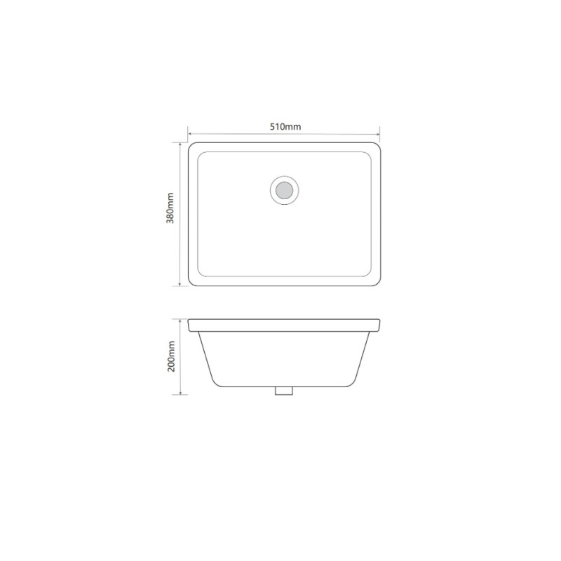 Раковина врізна під стільницю MIXXUS PREMIUM STYLE-1701 510х380х200mm з переливом (MP6567)