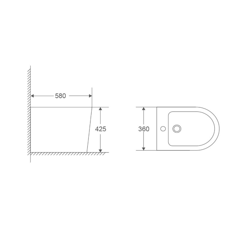 Биде напольное Mixxus Premium BEVEL-0601 580х360х425mm (MP6598)