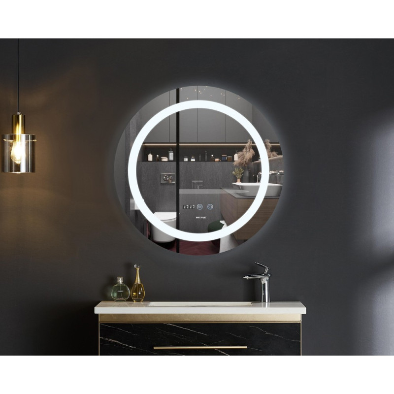Дзеркало Mixxus PLAIN MC02-60-CASE з Led Touch, Anti-fog, димером, регулятором яскравості, годинником (MI6661)