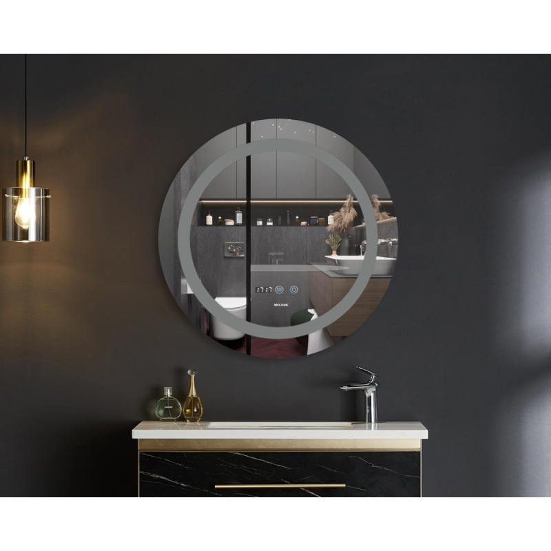 Дзеркало Mixxus PLAIN MC02-60-CASE з Led Touch, Anti-fog, димером, регулятором яскравості, годинником (MI6661)
